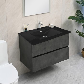 MUEBLE DE BAÑO C/BACHA NEGRA 60cm - 1